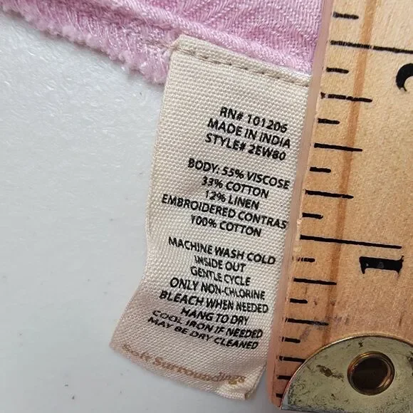 Soft Surroundings Tops M Sleeveless Tunic Lilac *faint stain* Button Coastal - Picture 17 of 17